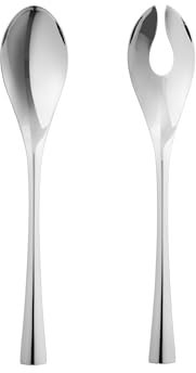 Georg Jensen Cobra Salat-Set – spülmaschinenfest mit polierter Spiegeloberfläche – stilvoller Servierlöffel und Gabel aus Edelstahl – 2er-Pack