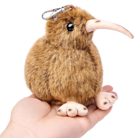 Kleines Kiwi Vogel Plüschspielzeug - Realistischer 5-Zoll Brauner Kiwi Vogel Stofftier, Niedlicher Kleiner Vogel Kiwi Schlüsselanhänger Plüschie als Geschenk für Ihre Freunde