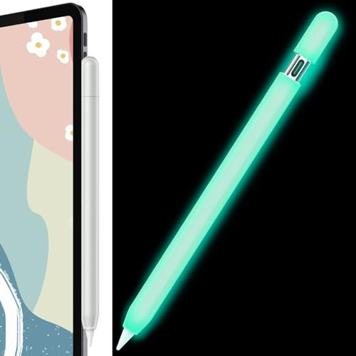 AhaStyle Silicone Case for Apple Pencil (USB-C) 2023 Ultra Thin Protective Cover Skin Apple Pencil Sleeve Anti-slip Grip Compatible with Apple Pencil USB C (Glow Blue)