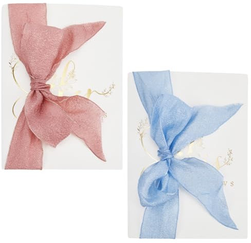 GORGECRAFT 2 Set Hochzeitsgelübde-Bücher Offizielle Hochzeitstagskarte Brautpaar Brautparty Geschenkeheft Andenken Gelübde-Notizbuch Heiratsversprechen-Karten Für Sie Und Ihn Mit Organzaband