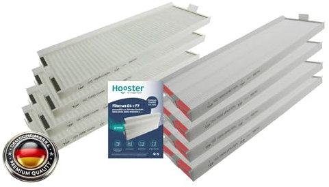 Hooster 4 Filtersets kompatibel mit Zehnder Filter ComfoAir Q350 (NICHT ComfoAir 350) / Q450 / Q600 | Filter G4 + F7 je 4 Stück