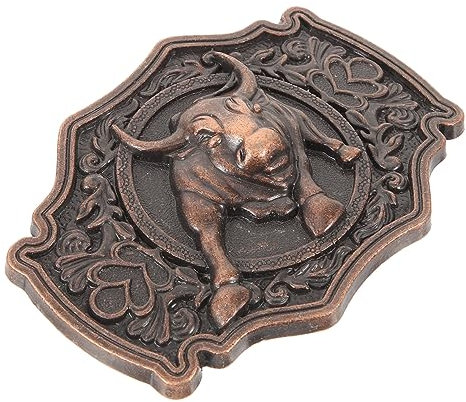 WRITWAA Retro Western Gürtelschnalle Für Herren Aus Zinklegierung Mit Bullenkopf-design Vintage Modisches Bekleidungszubehör Für Freizeit Partys Und Besondere Anlässe