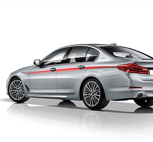 Karosserie Kofferraum Dekoration Aufkleber Taille Linien Aufkleber Tür Seitendekor Aufkleber für BMW G30 G31 5 Series,C-Red