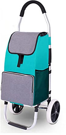 Einkaufswagen Einkaufstrolleys, Faltbarer Einkaufswagen, robuste Einkaufstüte, Gummi-Dreirad for einfaches Treppensteigen, große Kapazität, wasserdichter Trolley, tragbare Einkaufswagen (Farbe