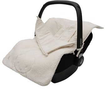 Jollein Fußsack Miffy Teddy, Oatmeal - Für Babyschale Kinderautositz Gruppe 0+ und Kinderwagen - Für 3-Punkt- und 5-Punkt-Gurt