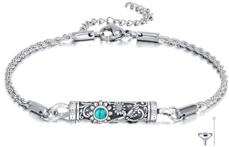 DAYLINLOVE Libellen Urnen Armband 925 Sterling Silber türkis Libellen Asche Armband Urnenschmuck für Frauen
