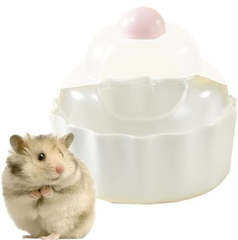 Youngwier Hamster-Sandkasten, Hamster-Badezimmer,Kuchenförmiger Chinchilla-Saunaraum | Auslaufsicherer, Stabiler, transparenter Hamster-Sandkasten für Rennmäuse, Igel, Eichhörnchen und andere