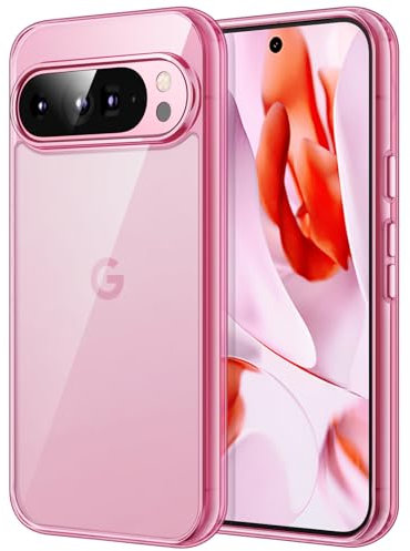 JETech Cover per Google Pixel 9/9 Pro 2024, Anti Ingiallimento Protezione Custodia con Antiurto, Anti-Graffio e Retro Rigida in PC (Rosa Quarzo)