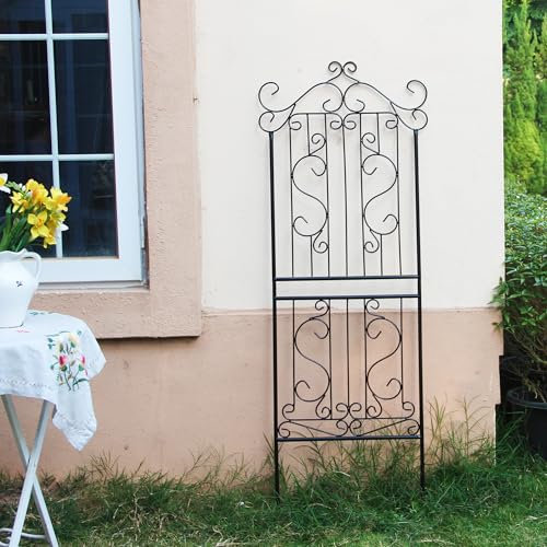 SCENDOR GARDEN 1er-Pack Gartengitter für Ranken und Kletterpflanzen im Freien 150CM x 56CMx 1.3CM Rankgitter, Schwarzes Garten Rankgitter für Kletterpflanzen im Freien für Rosen