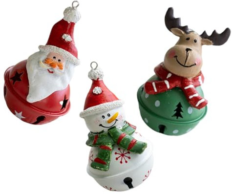 MUSISALY Weihnachtskugeln Aus Eisenharz Set Mit Weihnachtsmann Schneemann Rentier Baumschmuck Zum Aufhängen Weihnachtsfeier-Dekoration