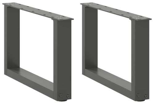 vidaXL Couchtischbeine U-Form 2 Stk. Anthrazit 50x(30-31) cm Stahl, Tischbein, Tischbein Metall, Esstischbein, Möbelbein, Schreibtischbein