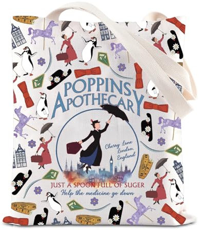 Mary Inspire Tragetasche Regenschirm Poppins Schultertasche Broadway Musikgeschenk für Fan Mary Movie Handtasche, Popp UK, INCHES