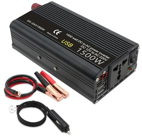 Onda Sinusoidale Convertitore Corrente Adattatore Convertitore Caricabatteria Inverter Per Auto Da 1500 W/2000 W CC 12 V A CA 220 V Presa Universale UE Accessori Per Auto Portatili(1500W LED)