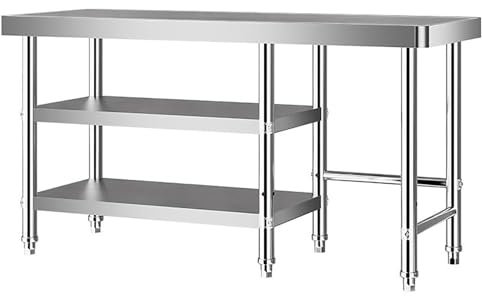 Edelstahl-Arbeitstisch, robuster Küchen-Catering-Tisch für Restaurant, Bar, Garage