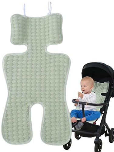 Kühlmatte Kinderwagen Babyschale Hitzeschutz Kindersitz Kühlung Auto, Autositz Kühlpad für Babys, Sommer Atmungsaktive Sitzeinlage für Kinderwagen, Kühlt Schützt den Sitzbezug vor Flecken (Grün)