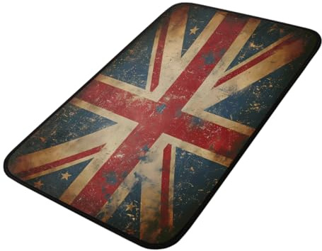Mexpekil Zerbino con bandiera inglese rustica, per interni ed esterni, 100 x 50 cm, antiscivolo, per cucina, pavimento e bagno