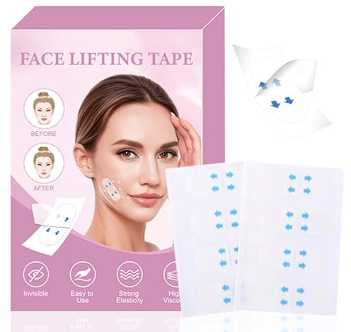 Face Lifting Tape - 120 PCS Face Tape - Wrinkle Patch - Anti Falten Pflaster für Doppelkinn Maske & Falten Reduktion, V-Shape Lifting Straps mit Sofortiger Straffung, Tape zur Straffung & Glättung