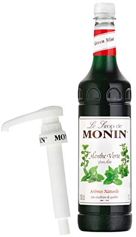 MONIN Premium Kaffeesirup 1 Liter grün mint + Pumpe