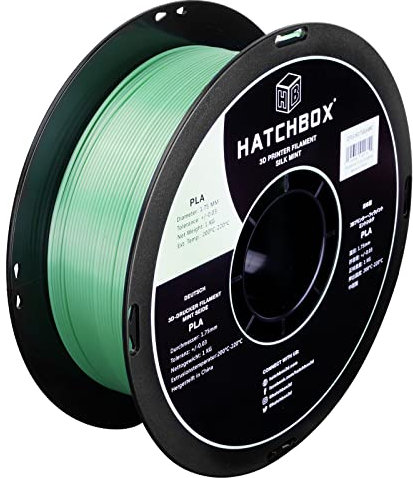 HATCHBOX SILK PLA 3D Printer Filament, Dimensional Accuracy +/- 0.03mm, 1kg Spule, 1.75mm, Mint