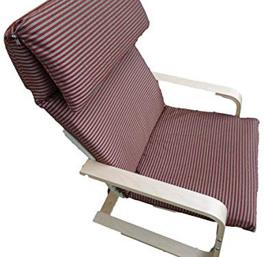 Kissen für Schaukelstuhl Typ Pello oder Poang IKEA. Hergestellt aus hochwertigem Polsterstoff. Sitz 57 x 50 Rücken 57 x 70, 8 cm dick (Kastanienbraune Streifen)
