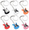 6 Pcs Guitare Porte-clés Voiture Porte-clés, Creative Métal Mini Guitare électrique Pendentif Porte-clés, Guitare Porte-clés Boucle Porte-clés Anneau Cadeau pour Hommes, Cadeau de Noël Porte-clés