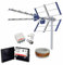 Kit Amplificado Antena TV Compact 5G + Rollo 20M + Amplificador 40dB UHF/VHF + Fuente alimentación + Conectores F Y TV.