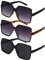 FANTESI 3 Pcs Women Oversized Sunglasses, UV 400 Ladies Glasses Rectangle Sungalsses Retro Square Sunglasses Eyewear for Women