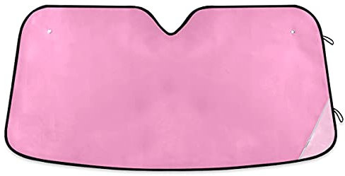 Parasol para parabrisas de coche, color rosa claro, protector solar plegable, protector solar para coche, mantiene tu vehículo fresco, 55 x 27.6 pulgadas