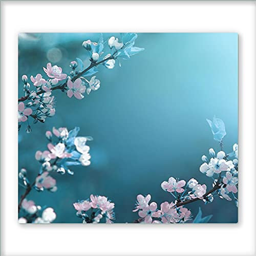 Canvas Fly 60x52 Glas-Herdabdeckplatte für Induktions- & Cerankochfeld, Küchen-Spritzschutz, Universale Küchenarbeitsplatte, Schneidebrett & Kochplatte-Abdeckung, Glasplatte inkl.Silikonnoppen (1)