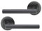 Infinity Decor Pair of Straight T-Bar Lever Door Handle on Round Rose Set Interior Pull Handles in Gunmetal Grey Finish for Interior and Exterior Doors