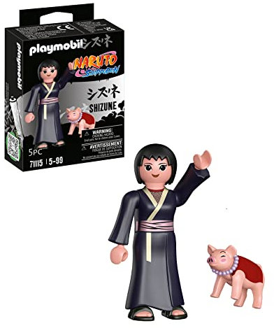PLAYMOBIL Naruto Shippuden 71115 Shizune mit Glücksschwein Tonton, kreativer Spielspaß für Animefans mit tollen Details und authentischen Extras, 5-teilig, ab 5 Jahren