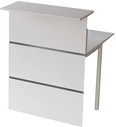 Schrank & Stuhl | Erweiterungselement für Empfangstheken | Verkaufstheken Surround - 80 cm Verlängerung-Modul, Weiß
