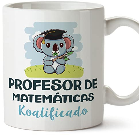 MUGFFINS Tazas para PROFESOR DE MATEMATICAS hombre - En Español - Koalificado/koalificada - 11 oz / 330 ml - Regalo original y divertido