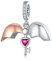 LaMenars Herzflügel Charm for 925 Sterling Silver Für Frauen Armbänder Halsketten Dangle Anhänger für Weihnachten Muttertag Valentinstag Geschenke für Mädchen