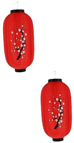 Uonlytech Laterne Chrom 2st Pflaume Laterne Japanische Lampen Asien Japanische Laterne Traditionelle Laternenlampen Sushi-bar Zum Aufhängen Traditionelle Japanische Laterne Schmiedeeisen Hängend Spa