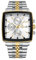 rorios Herren Quadratische Uhren Analog Quarz Armbanduhr Multifunktional Business Uhr Einfach Leuchtend Herrenuhr mit Edelstahl Armband Weiß A