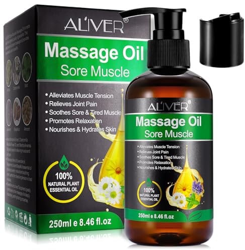 Massage Oils for Massage Therapy 250ML Massage Oil for Muscle Pain Relief, Warming, Relaxing - Sports Massage Oil for Improved Recovery and Deep Tissue Massage