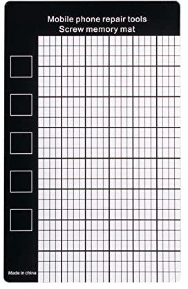 Montesy Reparaturmatte, magnetische Schraubenmatte, Memory-Pad für Reparaturwerkzeuge, Schraube, 9 x 14,5 cm, Demontage, Reparatur, Handy-Arbeitspad