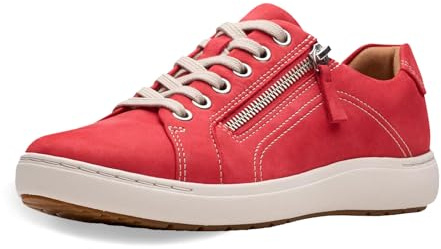 Clarks - Womens Nalle Lace Shoes, Color Red Nubuck, Size: 4 UK