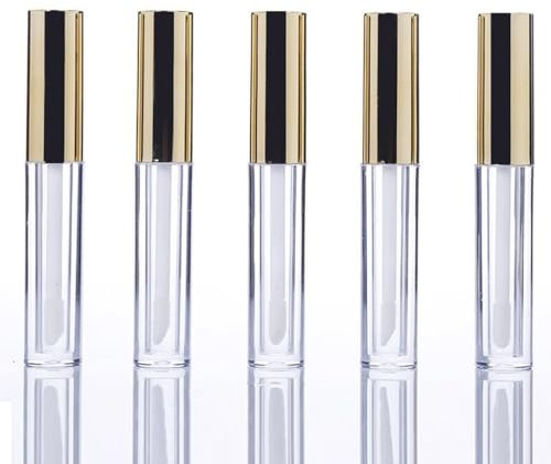 TSUOUKL 5pcs 10 ml vacíos de brillo de labios, tubos vacíos para cosméticos brillo de labios, contenedores rellenables para bálsamo labial, mini tubos vacíos transparentes rellenables para bálsamo