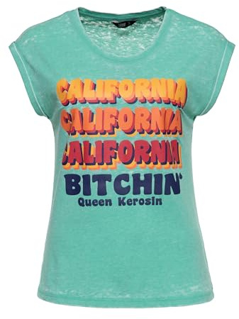 Queen Kerosin Damen T-Shirt Mit Text-Print California Bitchin'