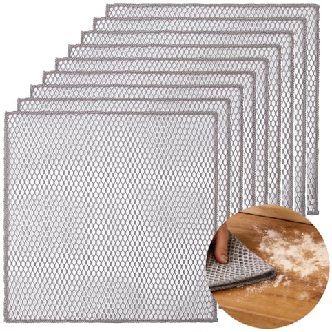 Zynaxir 10 Piezas Estropajo Malla Multiusos para Masa y Vajilla, Paños Microfibra Greener, Reutilizable y Resistente,Paños de Estropajo Cocina Antirrayones,Secado Rápido, Lavadora Rápida,30x30cm