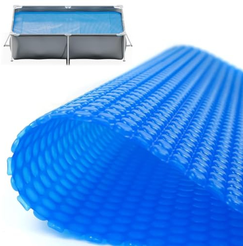 Telo Termico 210 x 240 cm Protegge e Riscalda, Riscaldamento Ecologico Telo Solare Tagliabile Resistente Ai Raggi UV e All'Abrasione per Piscina Fuori Terra, Blu
