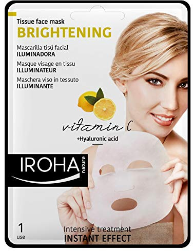 Iroha Gesichtsintensivmaske mit Vitamin C und Hyaluronsäure, 3er Pack (3 x 1 Stück)