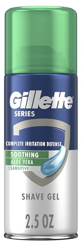 Gillette Series Soothing Shaving Gel for Men, Protects Against 5 Signs of Shaving Irritation, Shave Gel With Aloe Vera, Suitable for Sensitive Skin, 2.5 oz