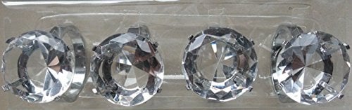 Unbekannt 4 Stück (1 Set) Servietten Ringe Serviettenhalter Serviettenring Glas Glasdiamant Kristall Tischdekoration