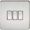 Knightsbridge SF4000PC Screwless 10 A 3-Gang 2 Way Switch, 25 W, 230 V, Polished Chrome