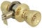 Amig - Pomo Puerta Entrada - Juego de Pomos Tipo Copa con Sistema Antitarjeta- Latón - Picaporte de Entrada 60/70 mm - Llave y Condena - Para Puertas de Madera - Picaporte de Canto Cuadrado- Pulido