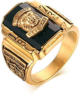 VNOX Herren Edelstahl 1973 Walton High School Klasse Signet Band Ringe Schwarz Gold
