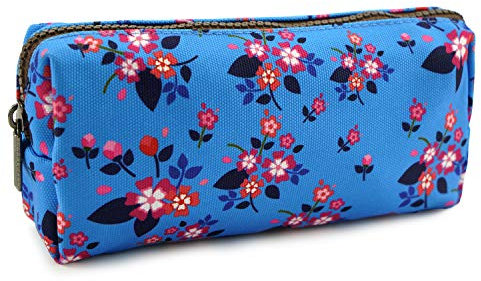 Floral Zipper Pouch Pencil Case Flower Students Canvas Pen Bag Pouch stationery Case Makeup Cosmetic Bag (Floral)